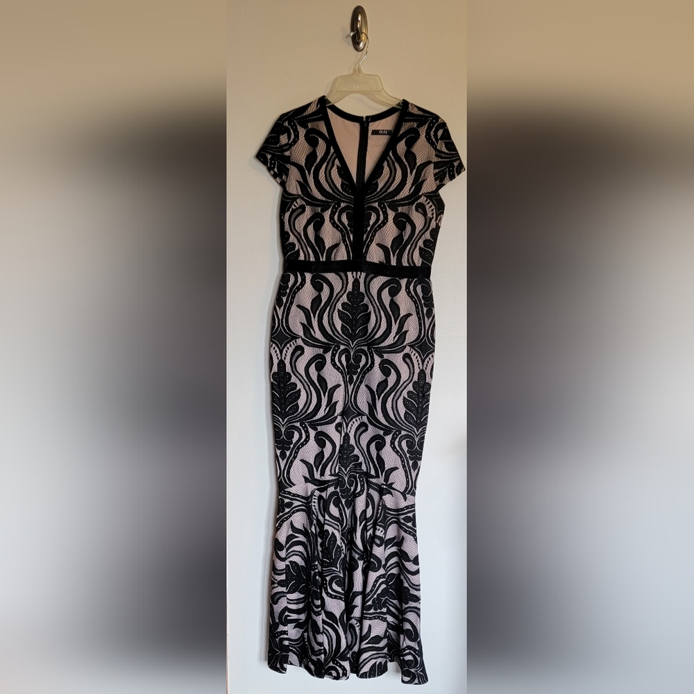 Black and cream long dress